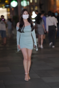 【精选街拍】Vol.2622 蓝色修身裙 [76P-1.12GB]